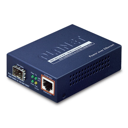 100/1000BASE-X to 10/100/1000BASE-T PoE+ Media Converter GTP-80x Series