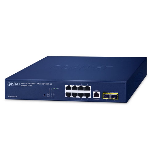 8-Port 10/100/1000T + 2-Port 100/1000X SFP Managed Switch GS-4210-8T2S