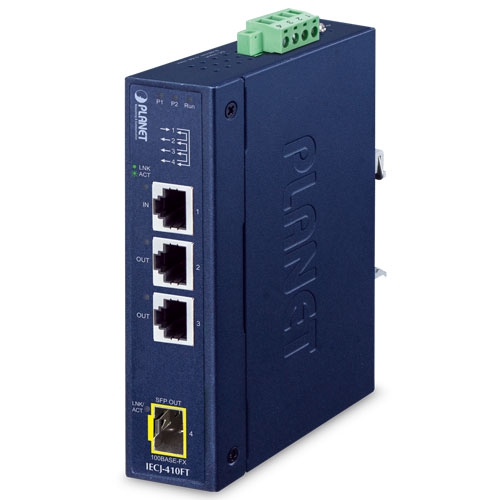 Industrial 3-Port RJ45 + 1-Port SFP EtherCAT Junction Slave IECJ-410FT