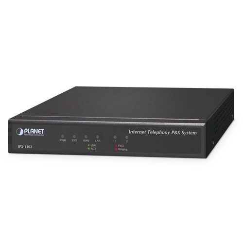 Internet Telephony PBX system with 2-port FXO (100 SIP User Registrations) IPX-1102