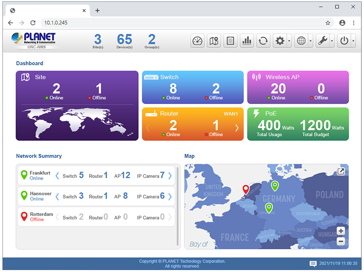 SMB is able to save cost by managing all PLANET network devices through a single platform